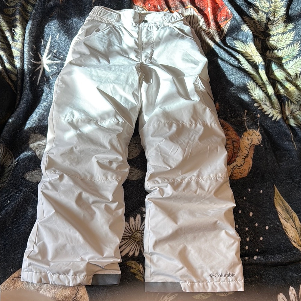 Columbia White Kids Snow Pants size M 10-12
